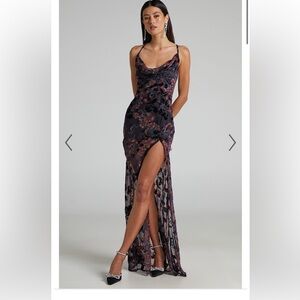 Aletta maxi dress-cowl cross back dress